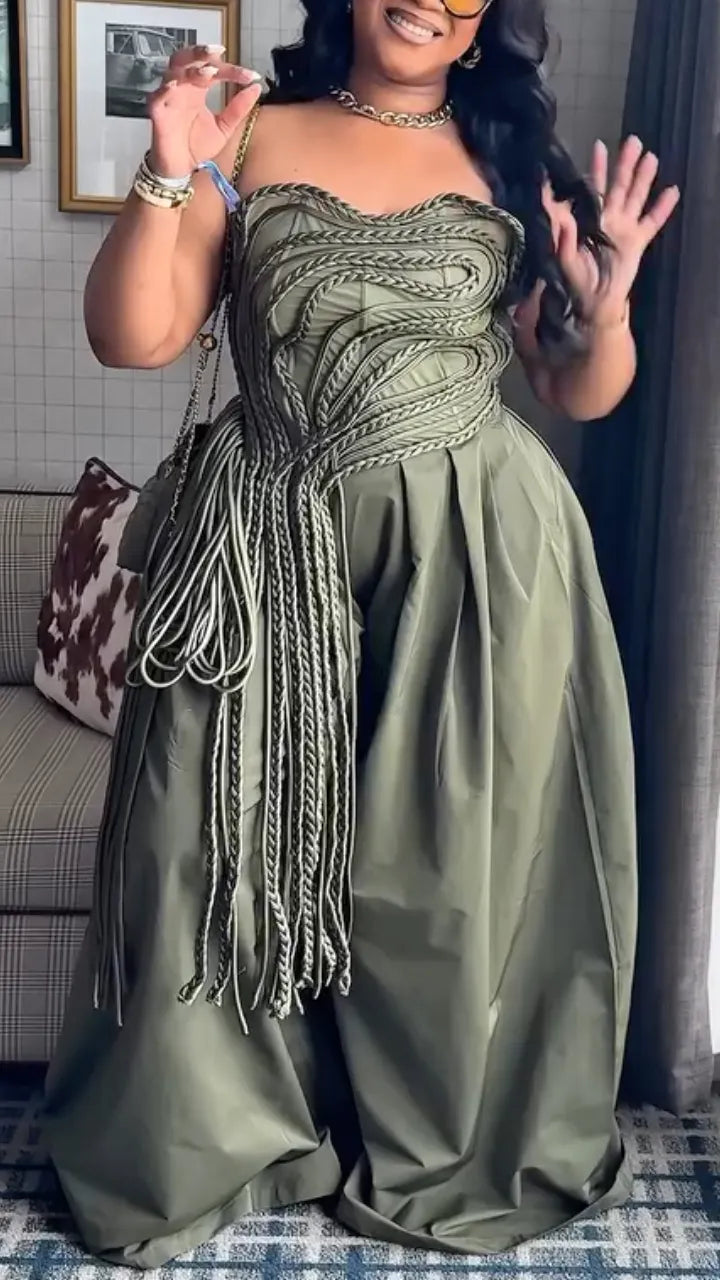Olive Green Casual Sleeveless Jumpsuit