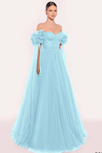 Sleeveless Strapless Off the Shoulder Long Prom Dress With Pleated WQ0206