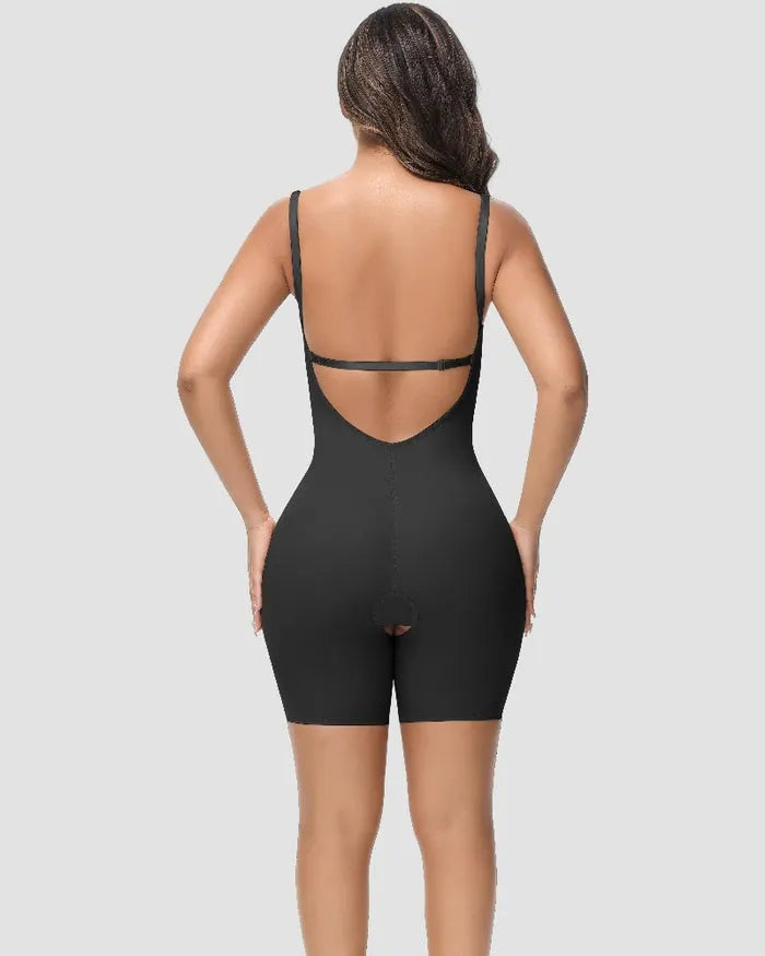 🎉 Women's U Plunge Strapless Tummy Control Bodysuit Low Back Built In Bra Shapewear