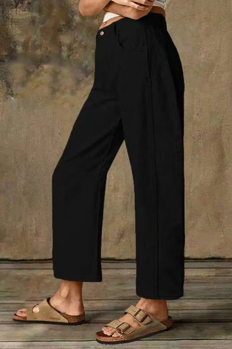 Women's Casual Solid Color Versatile Straight Leg Jeans