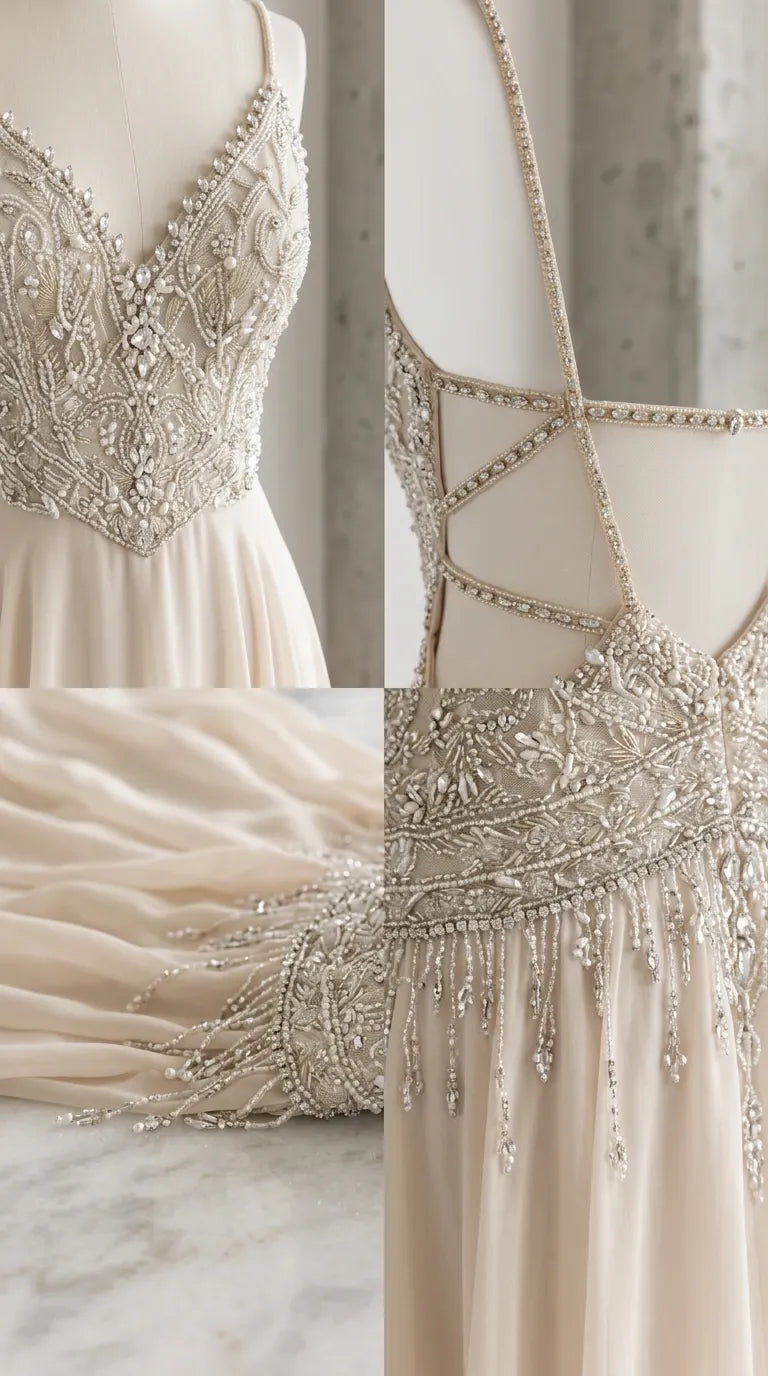 Embellished Bodice Sleeveless Cutout Maxi Evening Dress