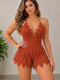 Crochet Pearl Halter Jumpsuit