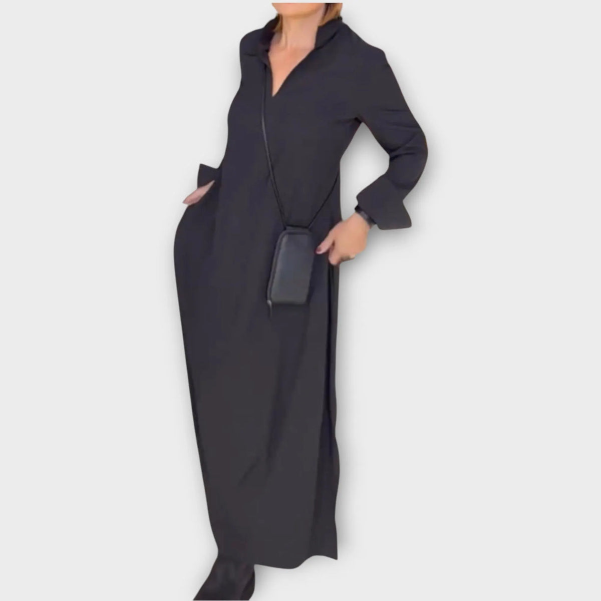 Relaxed Collar Maxi Dress