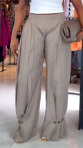 Micro-Check High-Waisted Palazzo Pants