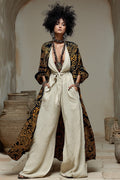Women's Casual Cotton and Linen Jumpsuit and Linen Cardigan Two-Piece Set