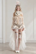 Gothic Fantasy Ruffled High-Low Corset Costume Set