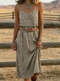Women's Vintage Floral Print Casual Slip Dress