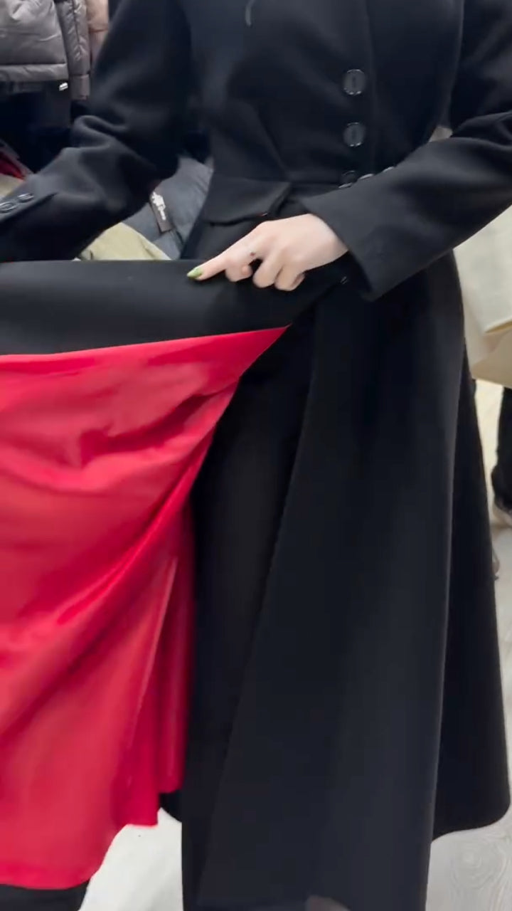 Wool Blend Long Coat Dress
