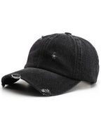 Fashion Retro Ripped Washed Distressed Denim Baseball Cap