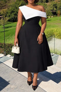 Women's Off-shoulder Waist-cinched Elegant Temperament Maxi Dresses