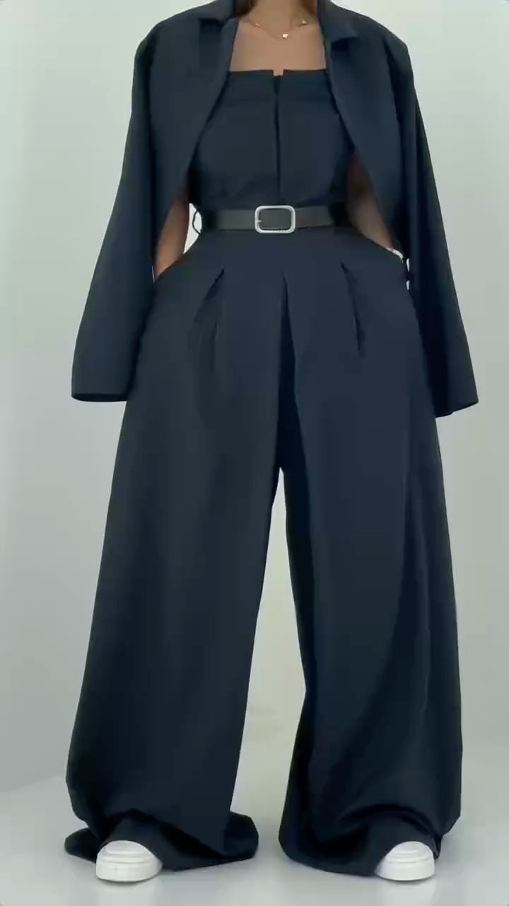Blazer Wide Leg Pants 2 Piece Set