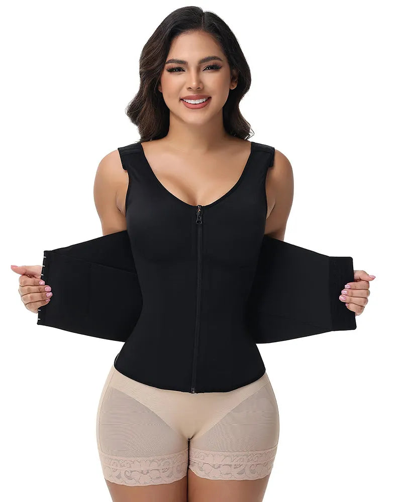 🎉 Zipper & Button Double Pressure Sports Waist Trainer