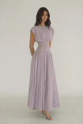 Cocoslly Bateau Simple Summer Sleeveless Long Prom Dress With Beadings | Lilac Chiffon ZT0652