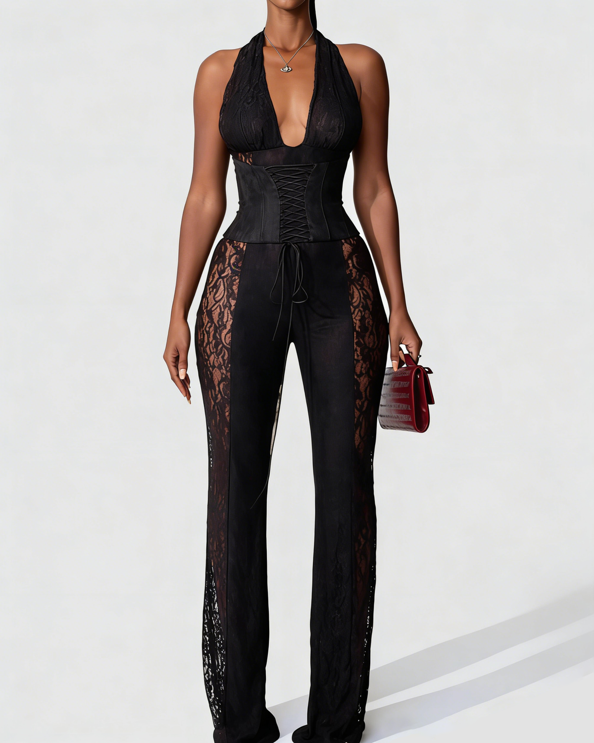 Sexy Lace Corset Jumpsuit