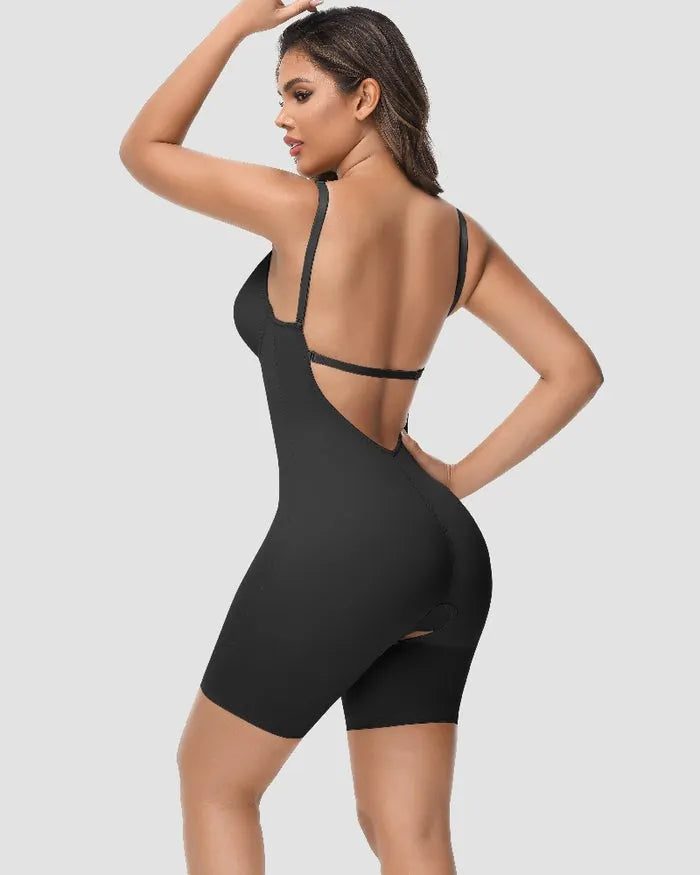 🎉 Women's U Plunge Strapless Tummy Control Bodysuit Low Back Built In Bra Shapewear