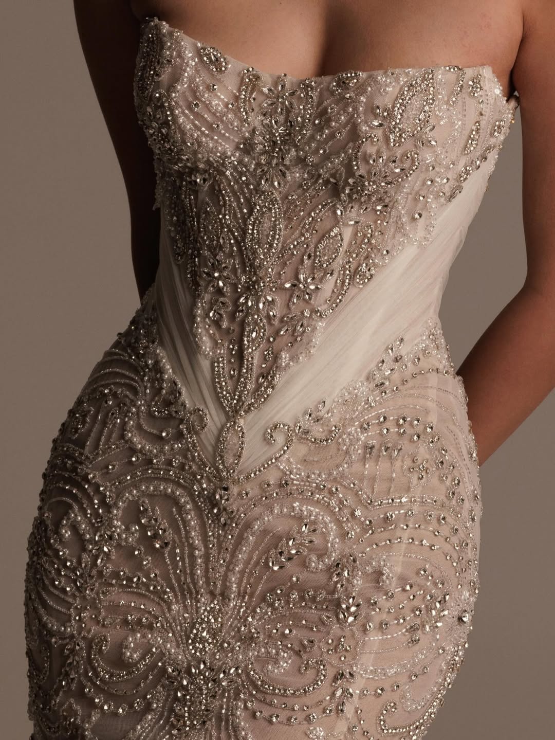 Glamorous Strapless Sweetheart Sleeveless Beadings Long Mermaid Prom Dress DQ0006