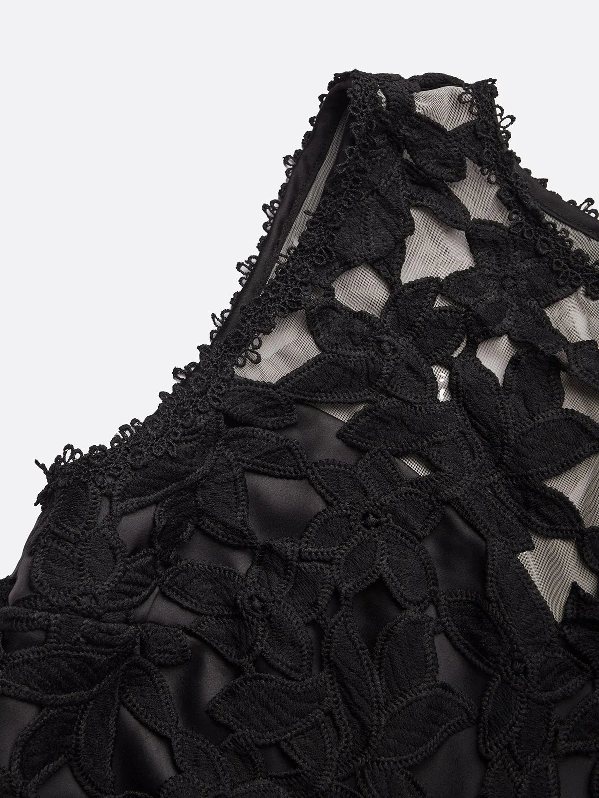 Black Lace Split Joint Classic Boat Neck Sleeveless Mermaid Gown Dress