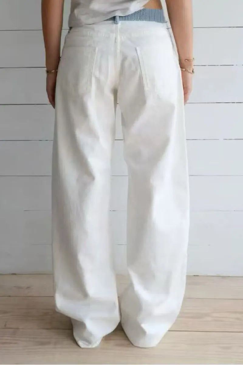 Women's Classic Color-Block Waistband Jeans