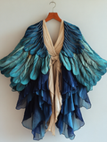 Summer original design elegant handmade feather kimono d4c6