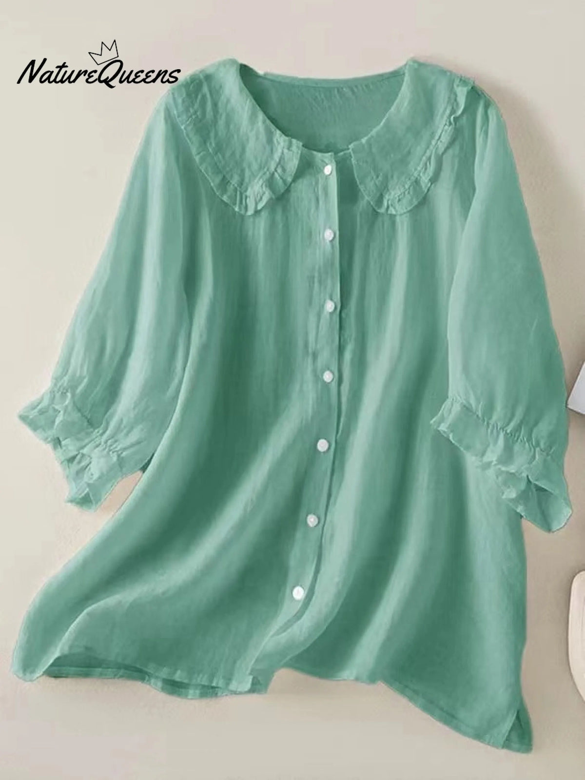 Women‘s Peter Pan Collar Cotton Shirt