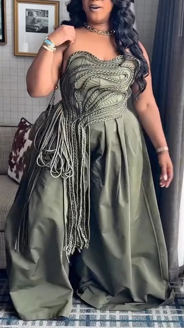 Olive Green Casual Sleeveless Jumpsuit