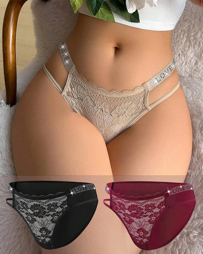 Women's Sexy Low Waist Cut Out Lace Comfort Panties