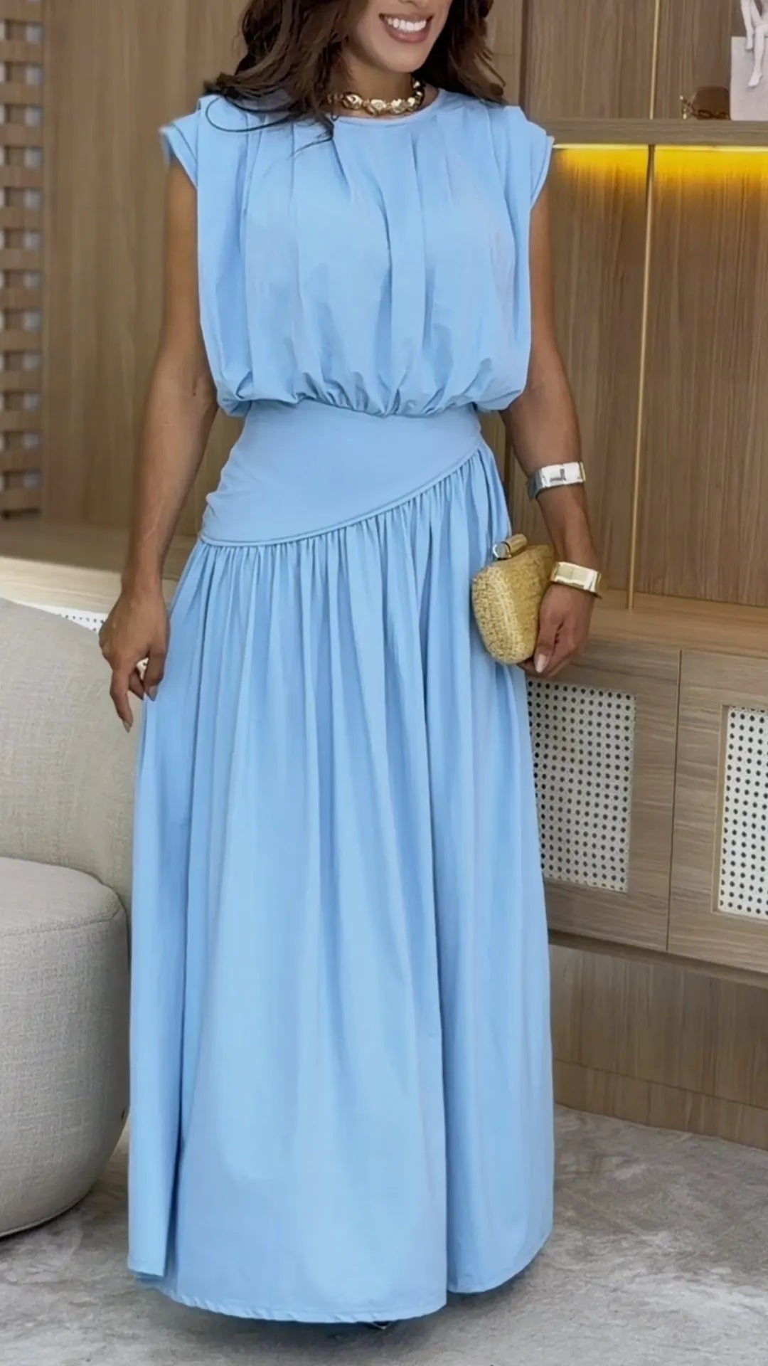Cap Sleeve Waistband Set