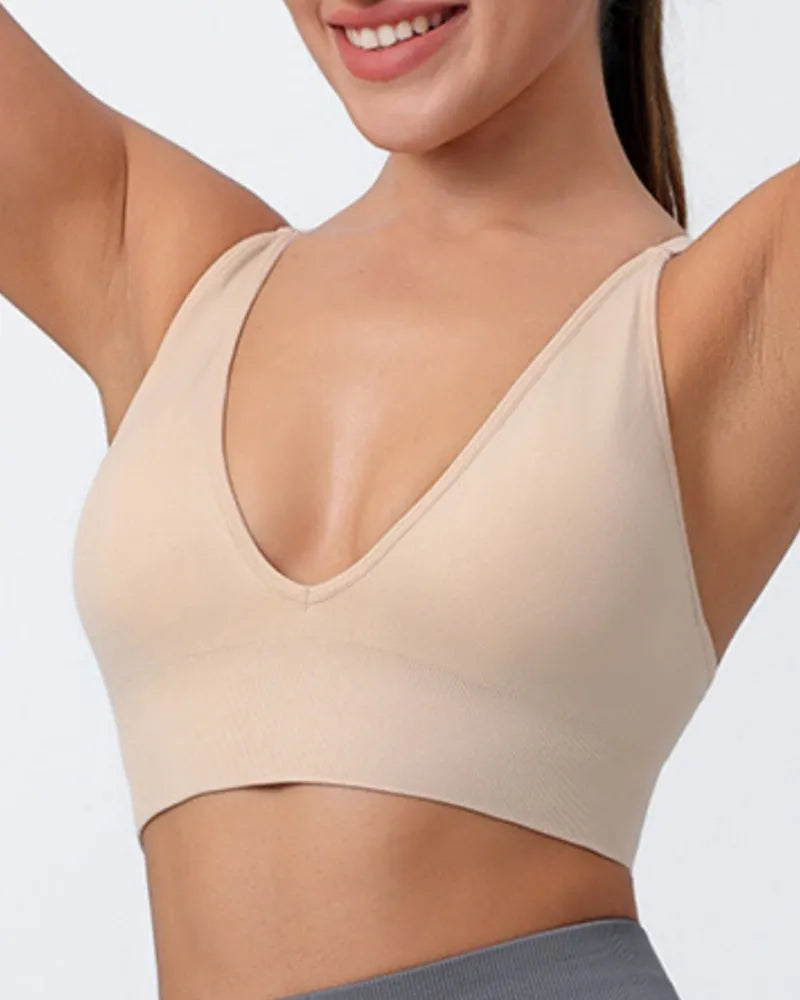 Deep V Triangle Cup Beautiful Back Bra With Adjustable Strap